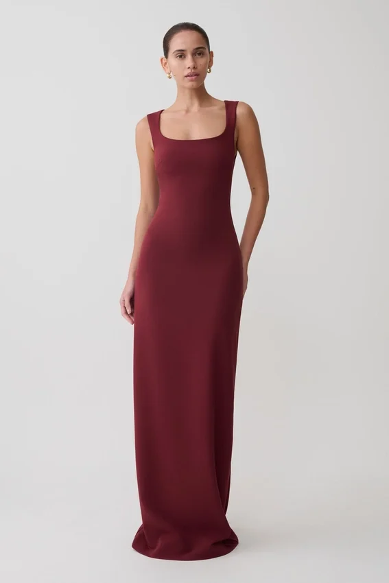 Rhea Detachable Cape Jersey Maxi Dress – Wine Rhea Detachable Cape Jersey Maxi Dress – Wine
