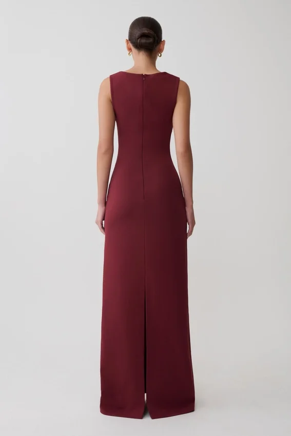 Rhea Detachable Cape Jersey Maxi Dress – Wine Rhea Detachable Cape Jersey Maxi Dress – Wine