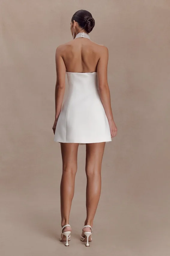 Riley Halter Suiting Mini Dress – Ivory Riley Halter Suiting Mini Dress – Ivory