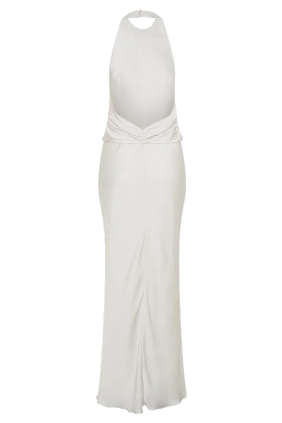 Rinna Satin Halter Maxi Dress – Ivory Rinna Satin Halter Maxi Dress – Ivory