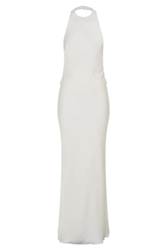 Rinna Satin Halter Maxi Dress – Ivory Rinna Satin Halter Maxi Dress – Ivory