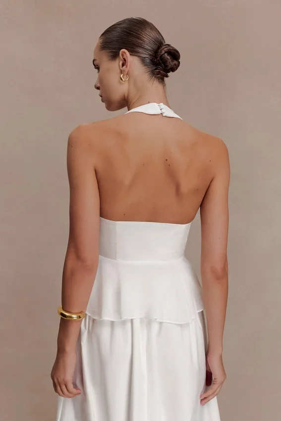 River Halter Neck Sleeveless Top – White River Halter Neck Sleeveless Top – White