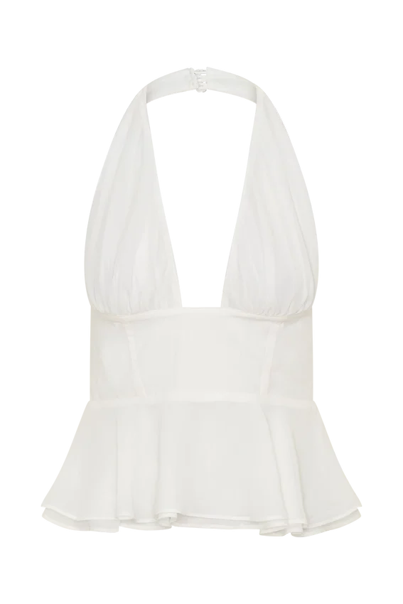 River Halter Neck Sleeveless Top – White River Halter Neck Sleeveless Top – White