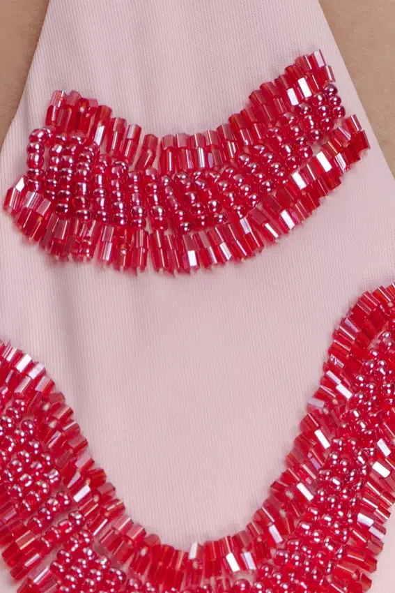 Robyn Beaded Triangle Bikini Top – Pink Robyn Beaded Triangle Bikini Top – Pink