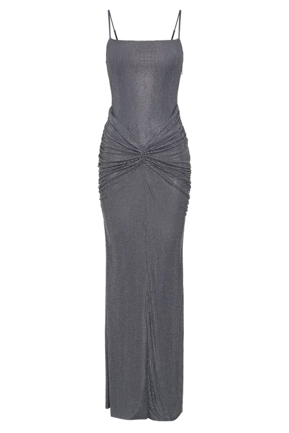 Roisin Diamante Maxi Dress – Gunmetal Roisin Diamante Maxi Dress – Gunmetal