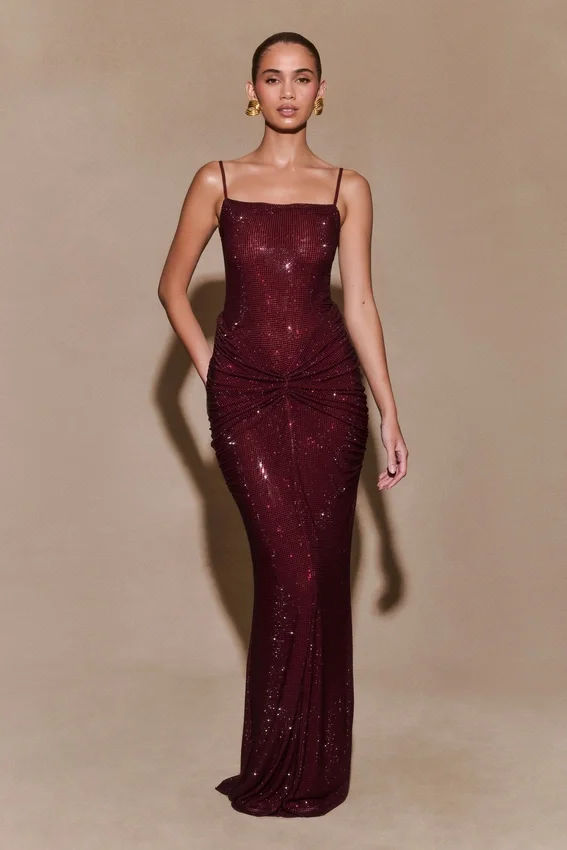 Roisin Diamante Maxi Dress – Mahogany Roisin Diamante Maxi Dress – Mahogany