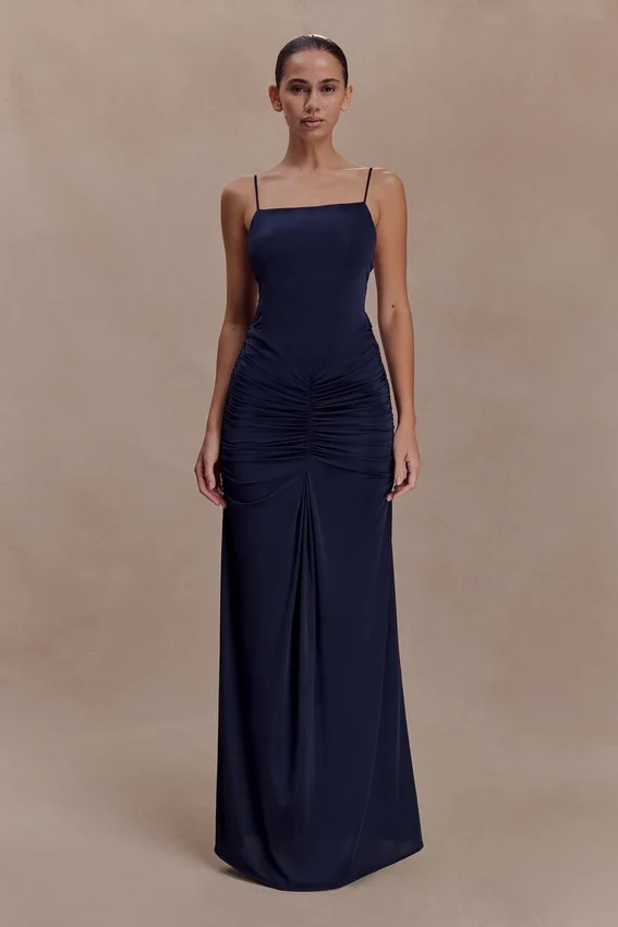 Roisin Slinky Maxi Dress – Navy Roisin Slinky Maxi Dress – Navy