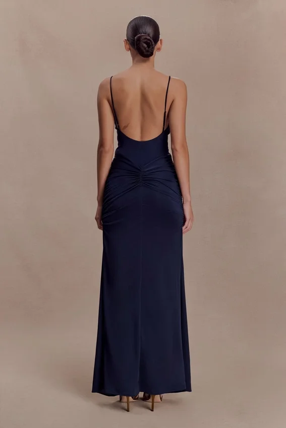 Roisin Slinky Maxi Dress – Navy Roisin Slinky Maxi Dress – Navy