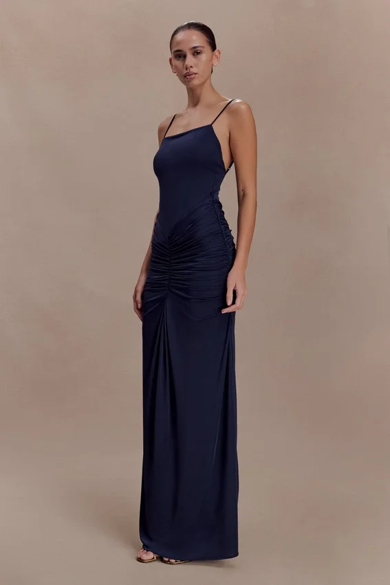 Roisin Slinky Maxi Dress – Navy Roisin Slinky Maxi Dress – Navy