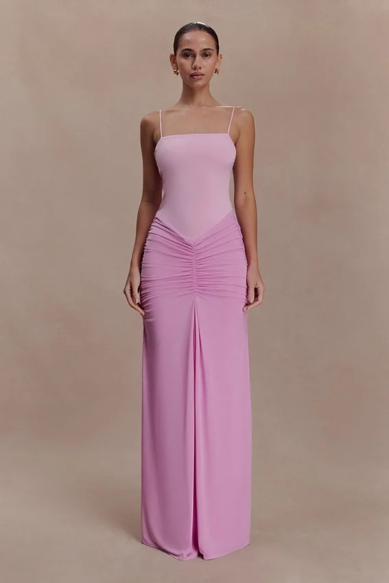 Roisin Slinky Maxi Dress – Powder Pink Roisin Slinky Maxi Dress – Powder Pink