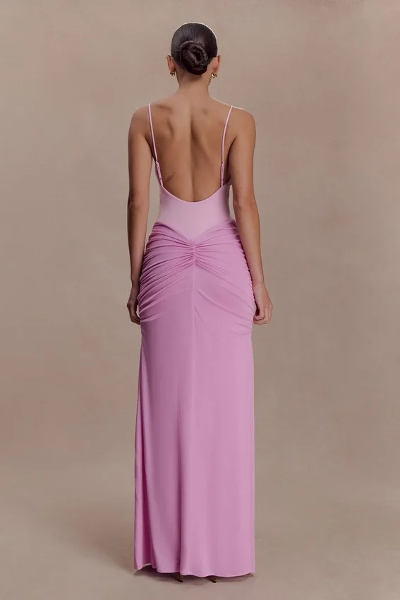 Roisin Slinky Maxi Dress – Powder Pink Roisin Slinky Maxi Dress – Powder Pink