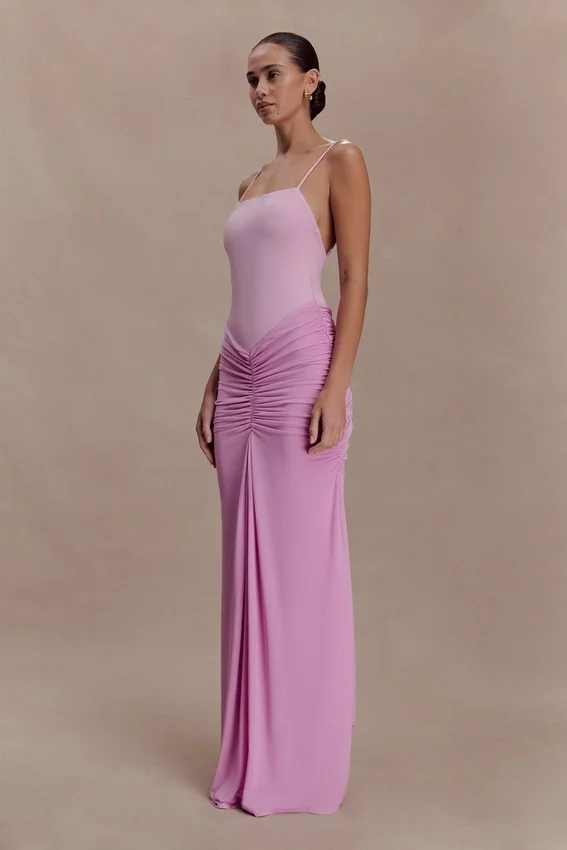 Roisin Slinky Maxi Dress – Powder Pink Roisin Slinky Maxi Dress – Powder Pink