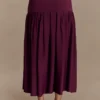 Romaine Bandage Knit Midi Skirt – Wine