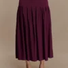 Romaine Bandage Knit Midi Skirt – Wine