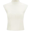 Romaine High Neck Bandage Knit Top – Ivory