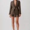 Romy Mini Skirt With Hardware – Herringbone