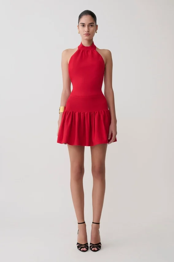 Rory Halter Mini Knit Dress – Red Rory Halter Mini Knit Dress – Red