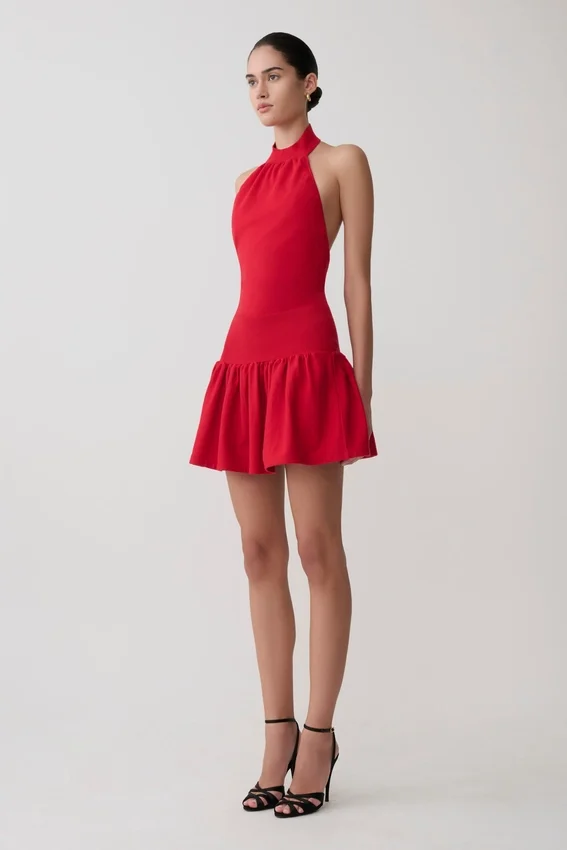 Rory Halter Mini Knit Dress – Red Rory Halter Mini Knit Dress – Red
