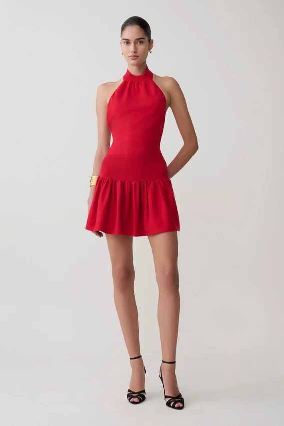 Rory Halter Mini Knit Dress – Red Rory Halter Mini Knit Dress – Red