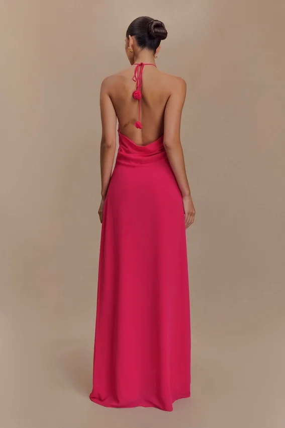Rosalia Cowl Neck Maxi Dress – Raspberry Rosalia Cowl Neck Maxi Dress – Raspberry