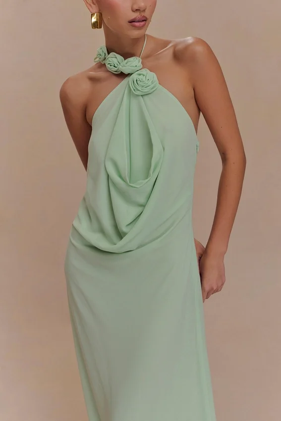Rosalia Cowl Neck Maxi Dress – Sage Rosalia Cowl Neck Maxi Dress – Sage