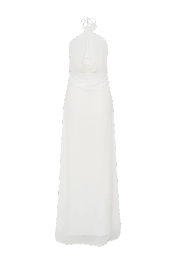 Rosalia Cowl Neck Maxi Dress – White Rosalia Cowl Neck Maxi Dress – White