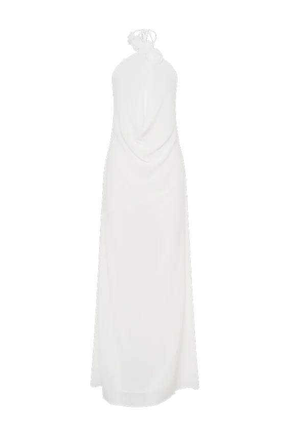 Rosalia Cowl Neck Maxi Dress – White Rosalia Cowl Neck Maxi Dress – White