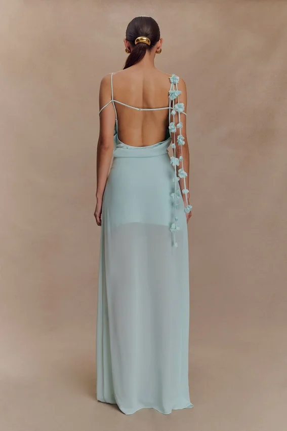 Rosalie Floral Chiffon Maxi Dress – Lagoon Rosalie Floral Chiffon Maxi Dress – Lagoon