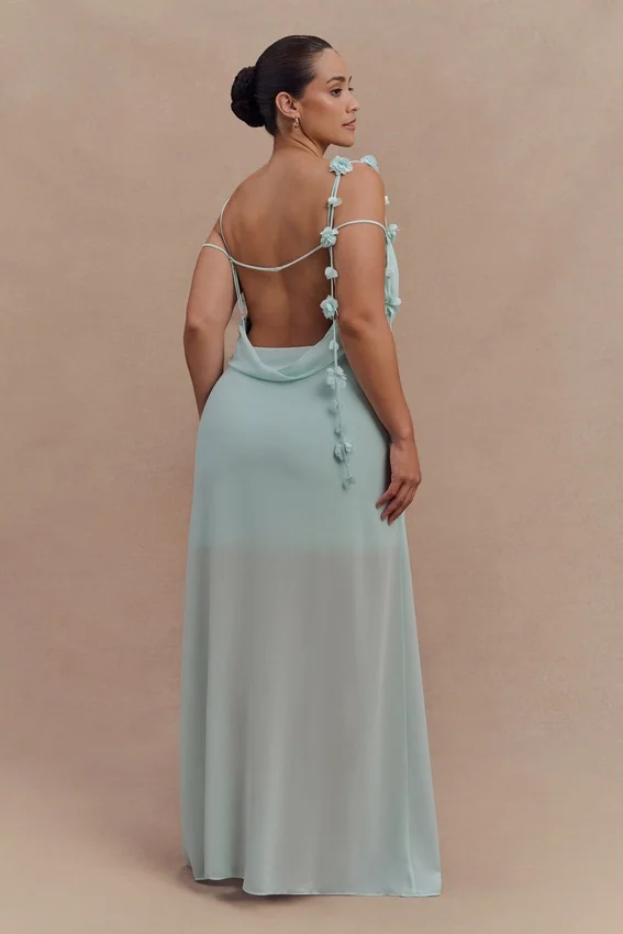 Rosalie Floral Chiffon Maxi Dress – Lagoon Rosalie Floral Chiffon Maxi Dress – Lagoon