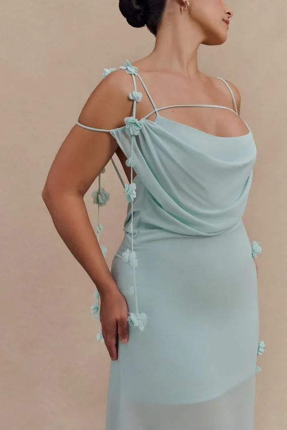Rosalie Floral Chiffon Maxi Dress – Lagoon Rosalie Floral Chiffon Maxi Dress – Lagoon