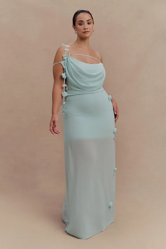 Rosalie Floral Chiffon Maxi Dress – Lagoon Rosalie Floral Chiffon Maxi Dress – Lagoon