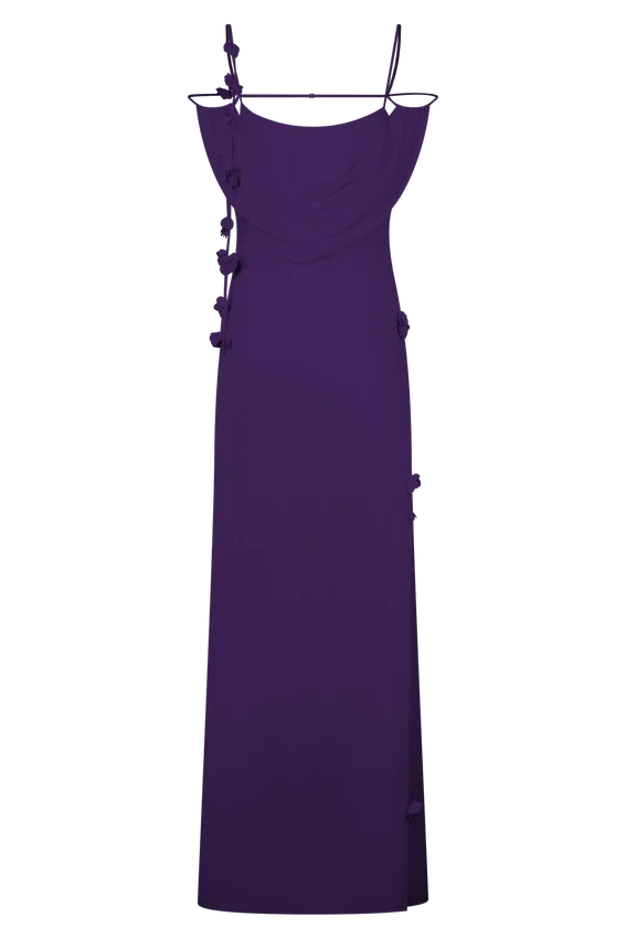 Rosalie Floral Chiffon Maxi Dress – Purple Rosalie Floral Chiffon Maxi Dress – Purple