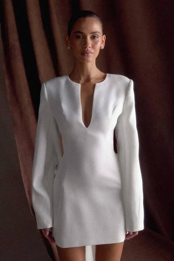 Rosanna Suiting Bow Mini Dress – Ivory Rosanna Suiting Bow Mini Dress – Ivory