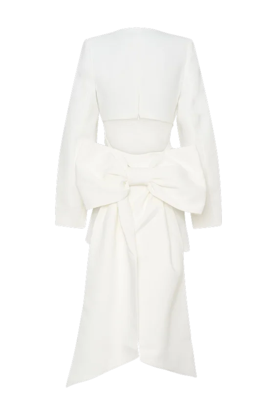 Rosanna Suiting Bow Mini Dress – Ivory Rosanna Suiting Bow Mini Dress – Ivory