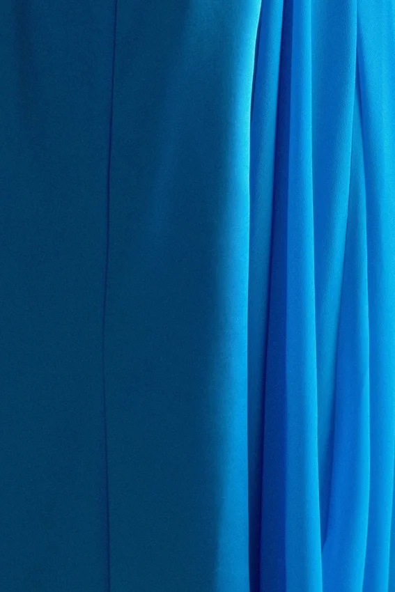 Rosella Satin Strapless Maxi Dress – Cyan Blue Rosella Satin Strapless Maxi Dress – Cyan Blue