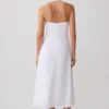 Rosie Linen Halter Midi Dress – White Rosie Linen Halter Midi Dress – White
