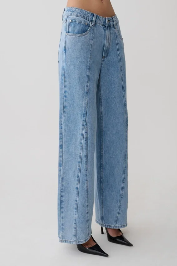 Roy Mid Rise Wide Leg Denim Jeans – Classic Blue Roy Mid Rise Wide Leg Denim Jeans – Classic Blue