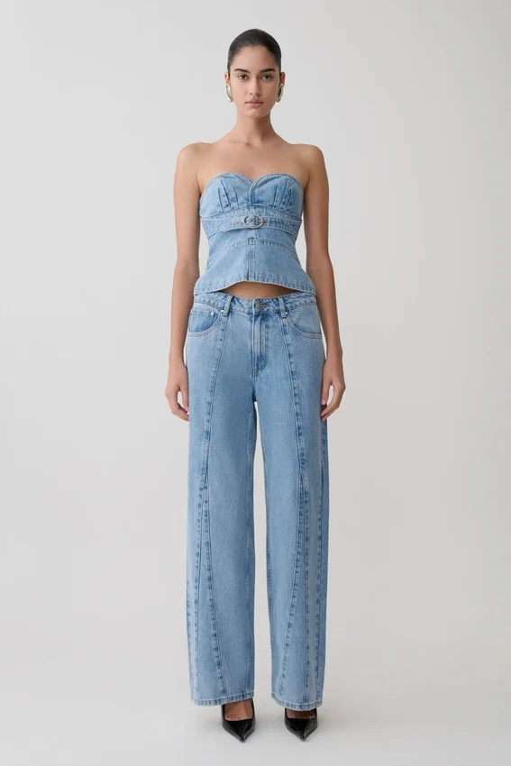 Roy Mid Rise Wide Leg Denim Jeans – Classic Blue Roy Mid Rise Wide Leg Denim Jeans – Classic Blue