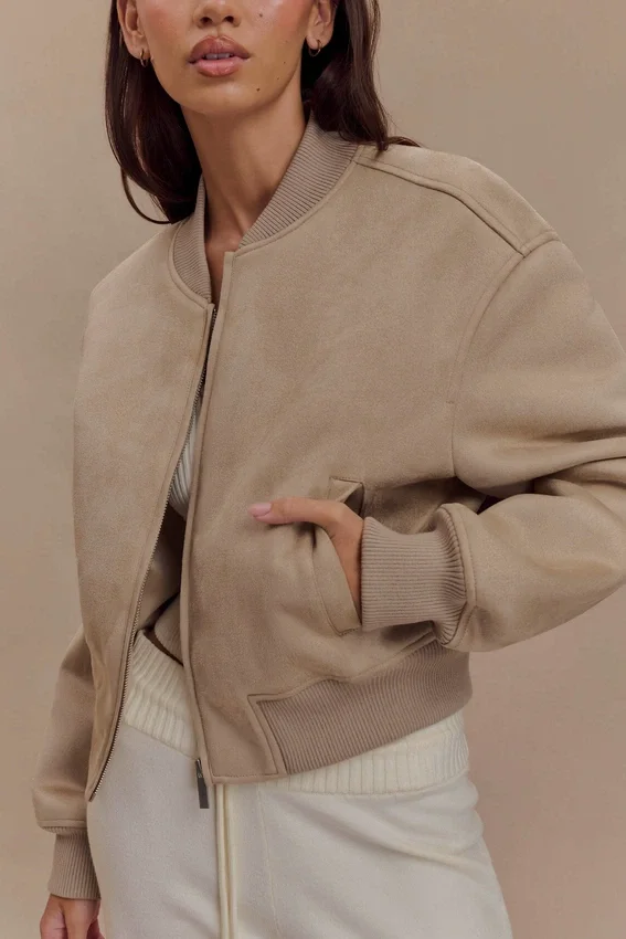 Rudy Suede Bomber Jacket – Sand Rudy Suede Bomber Jacket – Sand