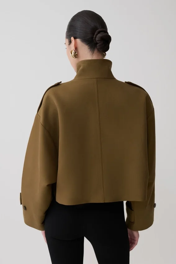 Rue Funnel Neck Bomber Jacket – Khaki Rue Funnel Neck Bomber Jacket – Khaki