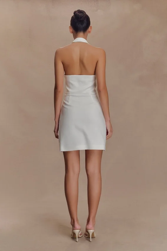 Ruth Cotton Halter Mini Dress – Ivory Ruth Cotton Halter Mini Dress – Ivory