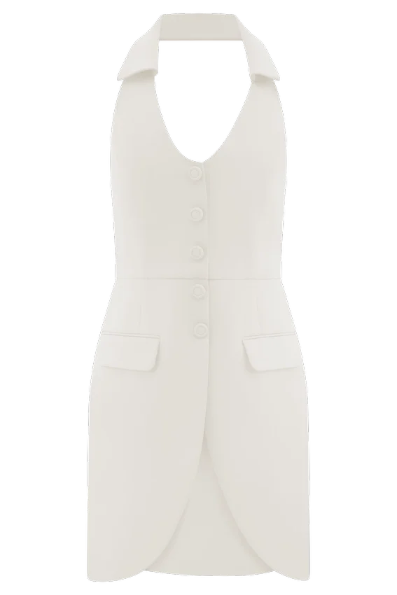 Ruth Cotton Halter Mini Dress – Ivory Ruth Cotton Halter Mini Dress – Ivory