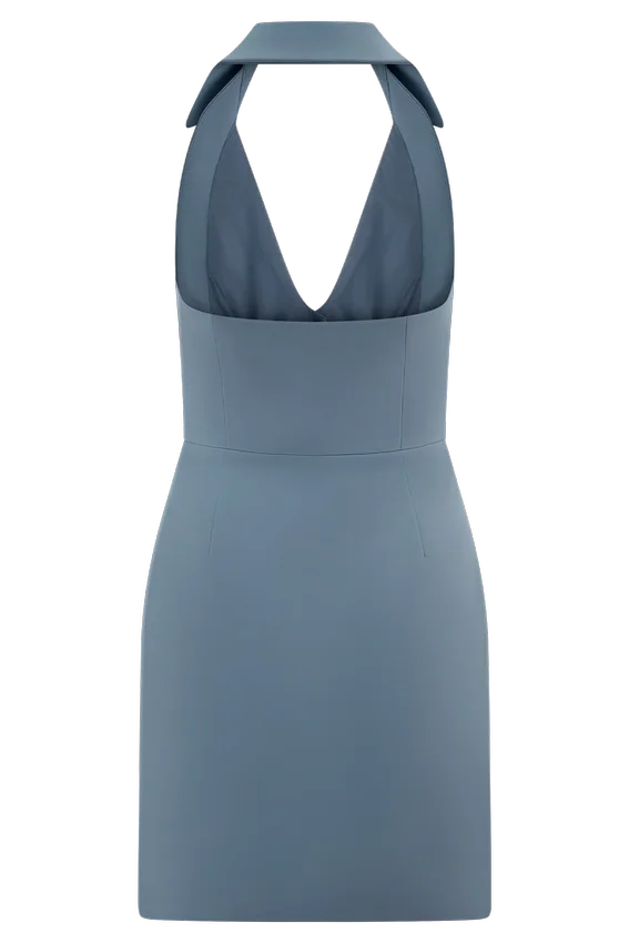 Ruth Cotton Halter Mini Dress – Ocean Blue Ruth Cotton Halter Mini Dress – Ocean Blue