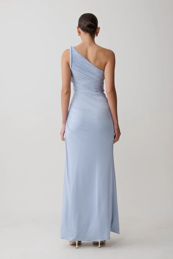 Ryn Twisted One Shoulder Maxi Dress – Sky Blue Ryn Twisted One Shoulder Maxi Dress – Sky Blue
