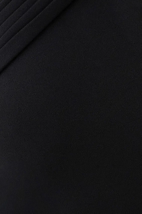 Sable Crossover Crepe Midi Dress – Black Sable Crossover Crepe Midi Dress – Black