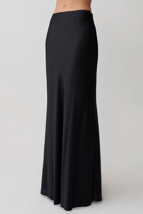 Sabrina Silk Blend Maxi Skirt – Black Sabrina Silk Blend Maxi Skirt – Black