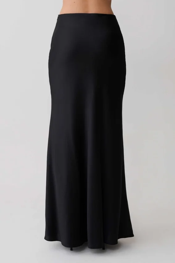 Sabrina Silk Blend Maxi Skirt – Black Sabrina Silk Blend Maxi Skirt – Black