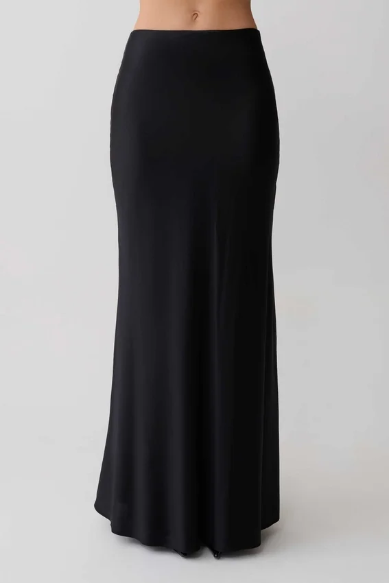 Sabrina Silk Blend Maxi Skirt – Black Sabrina Silk Blend Maxi Skirt – Black