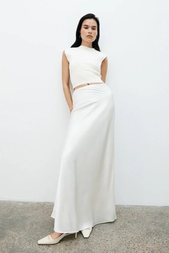 Sabrina Silk Blend Maxi Skirt – Ivory Sabrina Silk Blend Maxi Skirt – Ivory