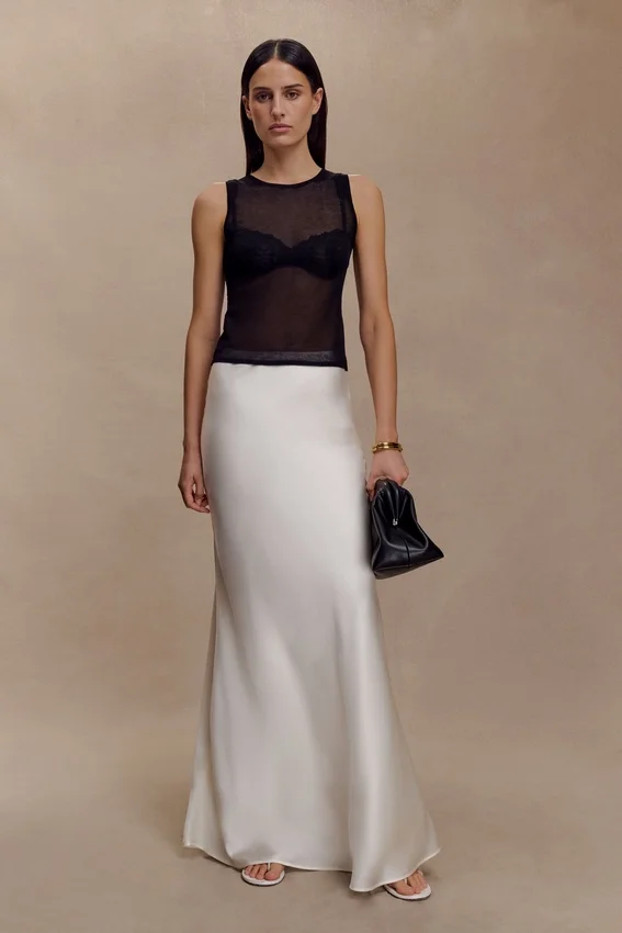 Sabrina Silk Blend Maxi Skirt – Ivory Sabrina Silk Blend Maxi Skirt – Ivory